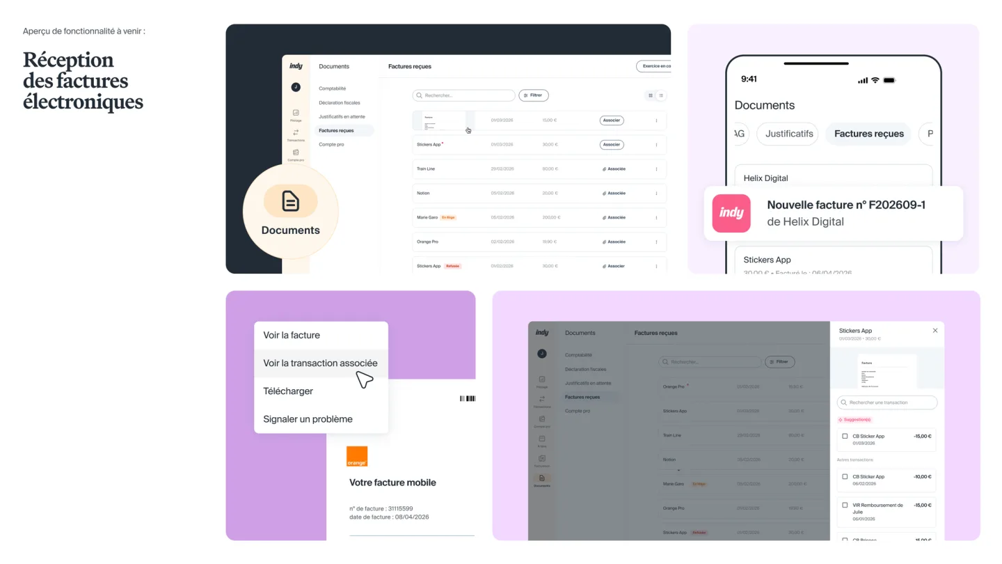 Interface Indy pour recevoir et rapprocher les factures électroniques