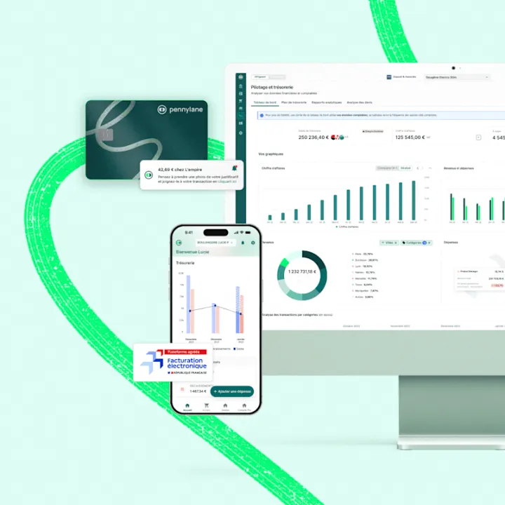 Les interfaces de gestion financière Pennylane sur ordinateur et mobile